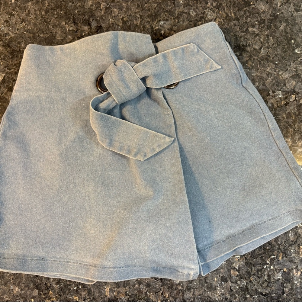 Altar'd State Denim Blue Shorts with Belt